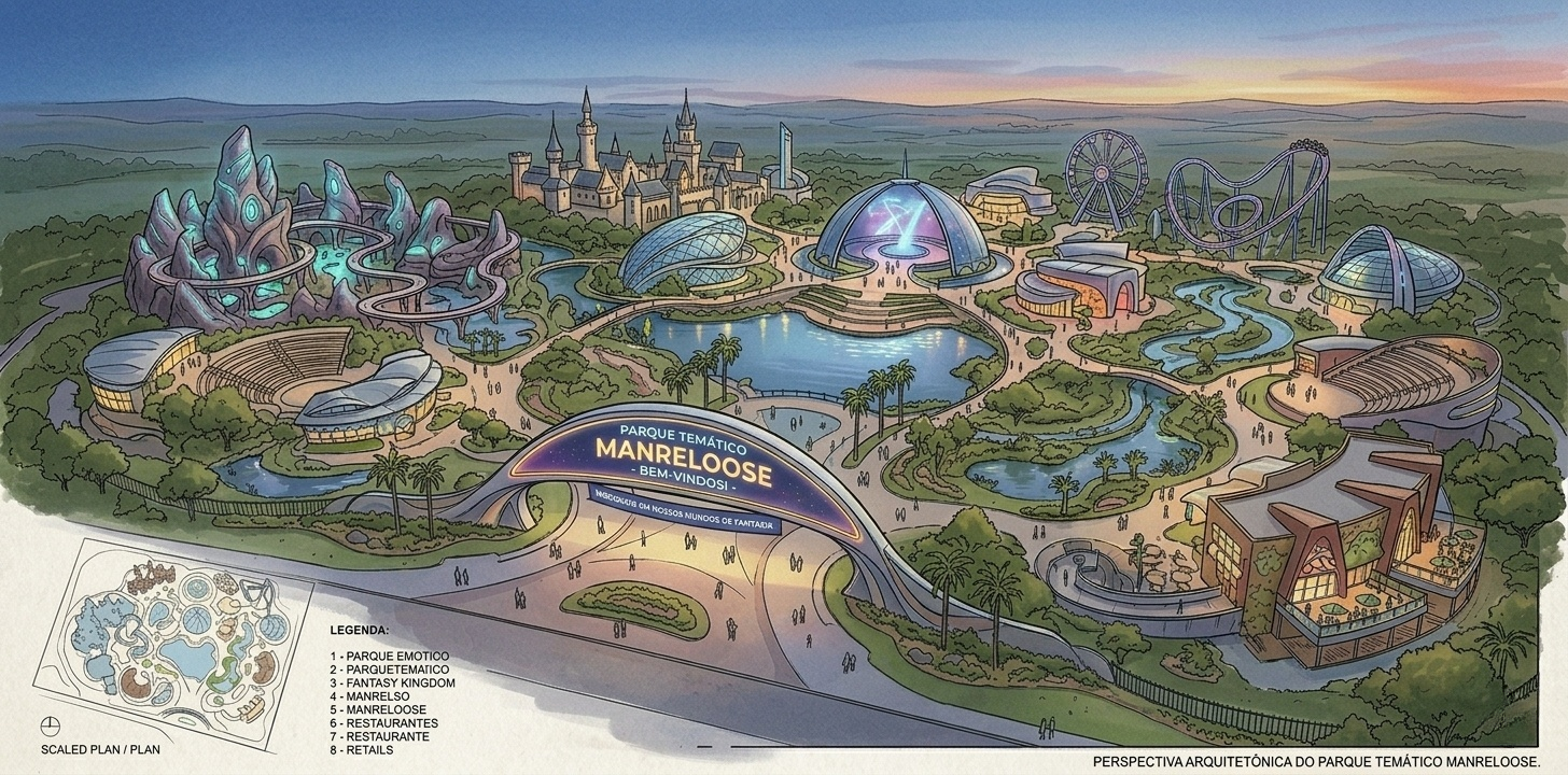 Conceito artístico do Parque Temático Manreloose